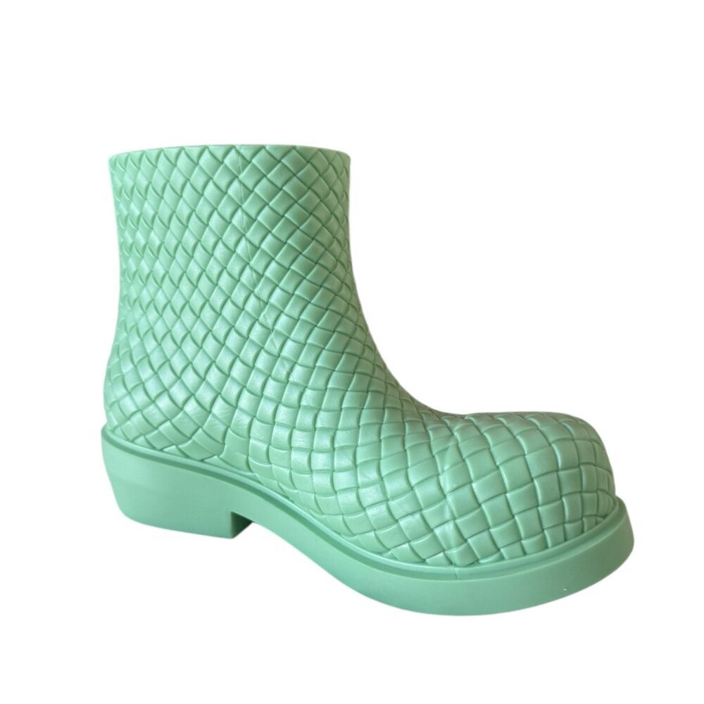 Bottega Veneta 764422 Pistachio Green Women's Rubber Fireman‎ Boots, 38